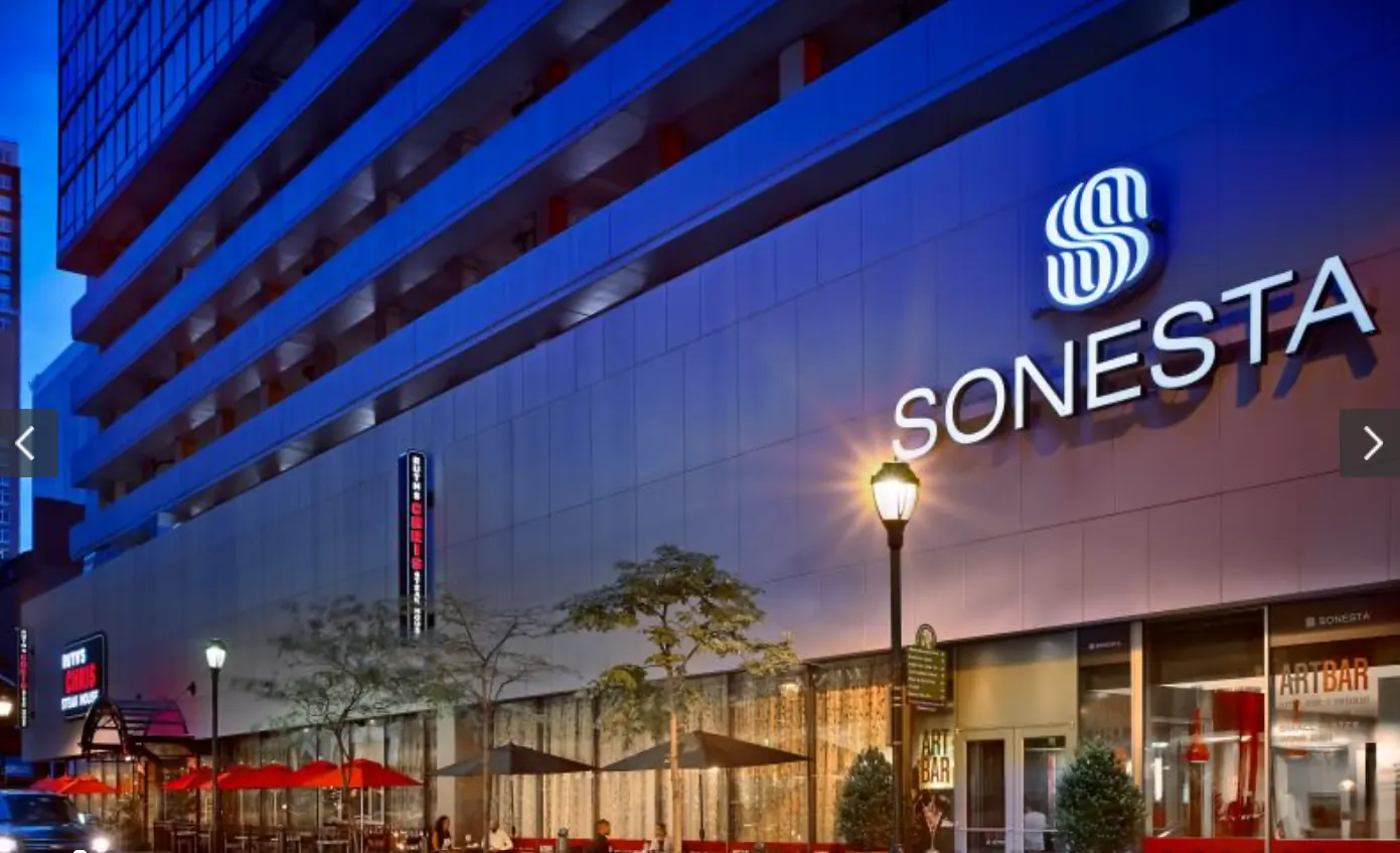 Exterior of the Sonesta Philadelphia Rittenhouse Square hotel.