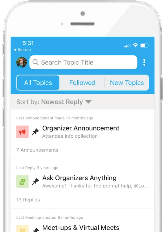 A screenshot of the Whova community board showing ContractsCon attendee discussion threads.